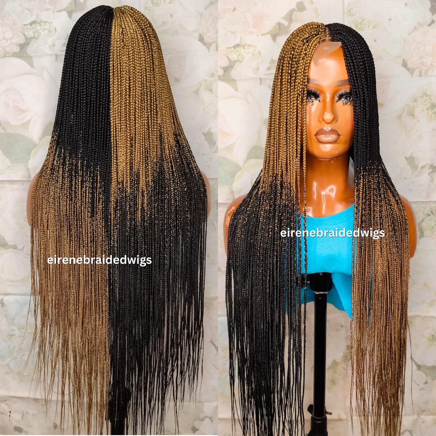 Braided Wigs for Black Women Long Black & Gold Box Braids Wig – Glueless HD Lace Closure – product image 5