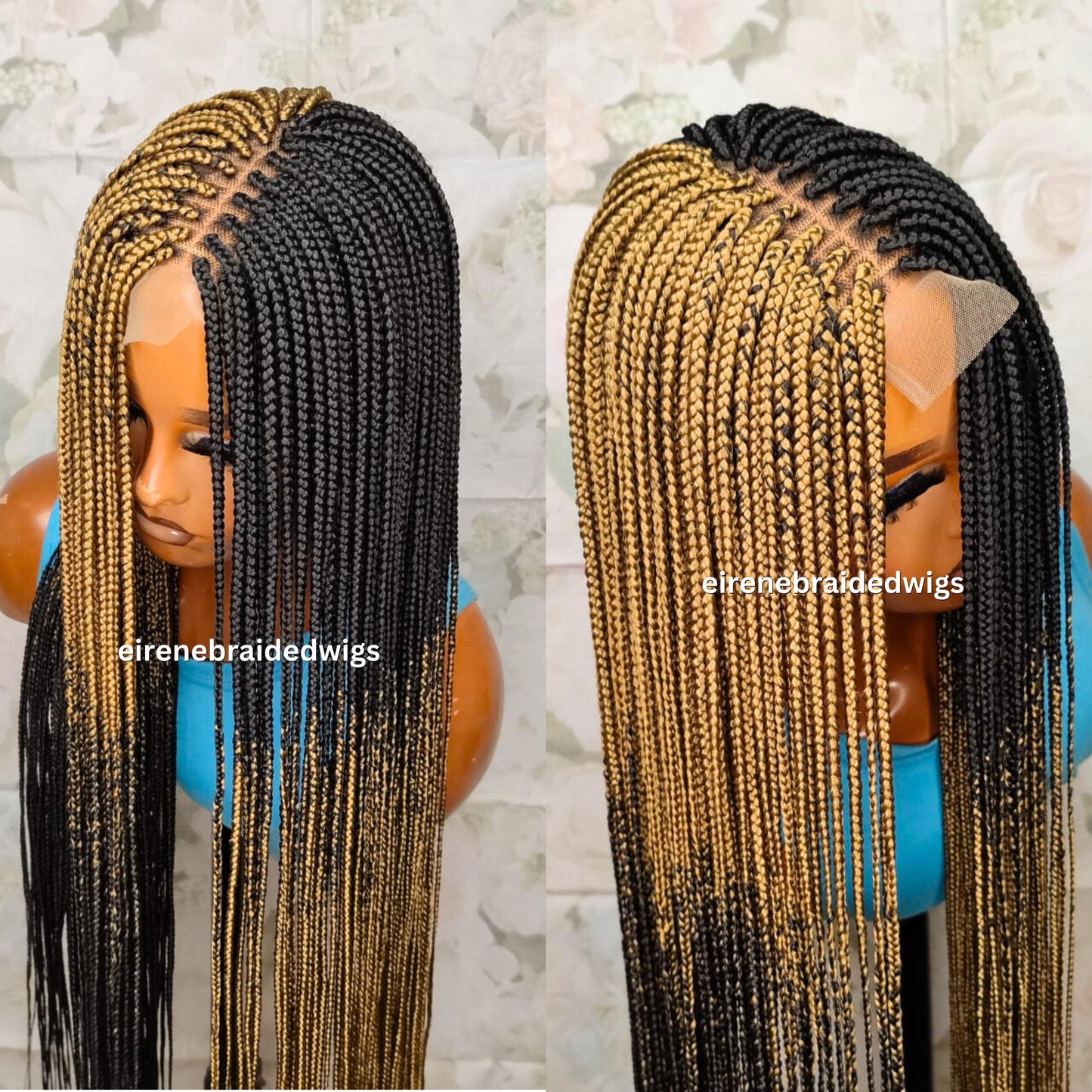 Braided Wigs for Black Women Long Black & Gold Box Braids Wig – Glueless HD Lace Closure – product image 4
