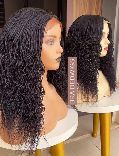 Braided Wigs for Black Women 18 Inch Curly Micro Twist Wig – Lightweight Braided Lace Closure – product image 2