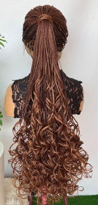 Braided Wigs for Black Women Spanish Curls Braided Wig – Nano Twist Human Hair Lace Front – product image 5