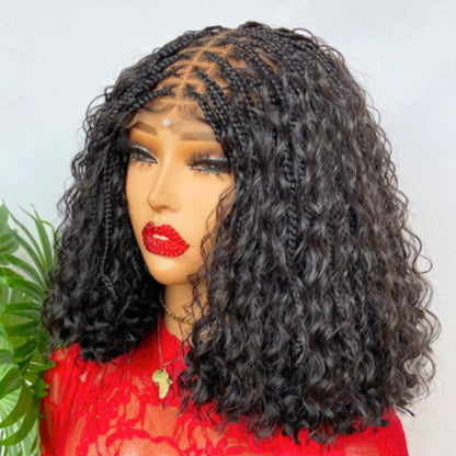 Braided Wigs for Black Women Knotless Bob Braided Wig – Boho Goddess Locs – Human Hair Blend Lace Front – product image 4