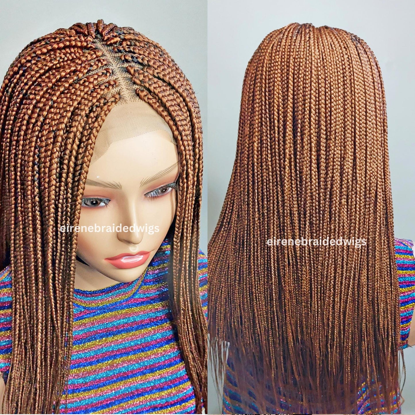 Braided Wigs for Black Women Box Braided Wig – Two-Tone Shoulder-Length Lace Front Wig – product image 1