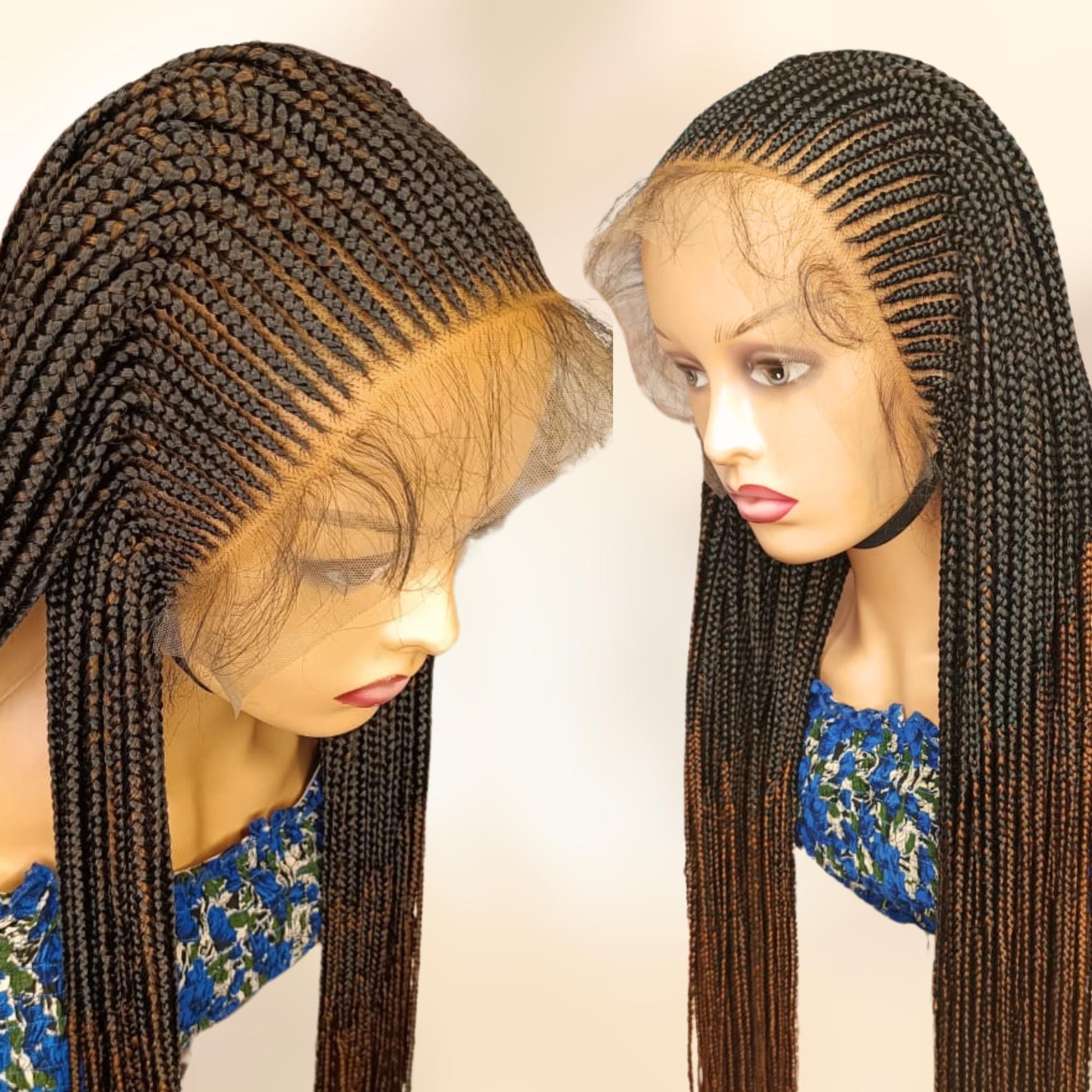 Braided Wigs for Black Women Fulani Braided Wig – Ghana Weave Tribal Box Braids – Lace Frontal – product image 2