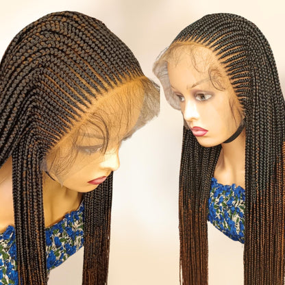 Braided Wigs for Black Women Fulani Braided Wig – Ghana Weave Tribal Box Braids – Lace Frontal – product image 2