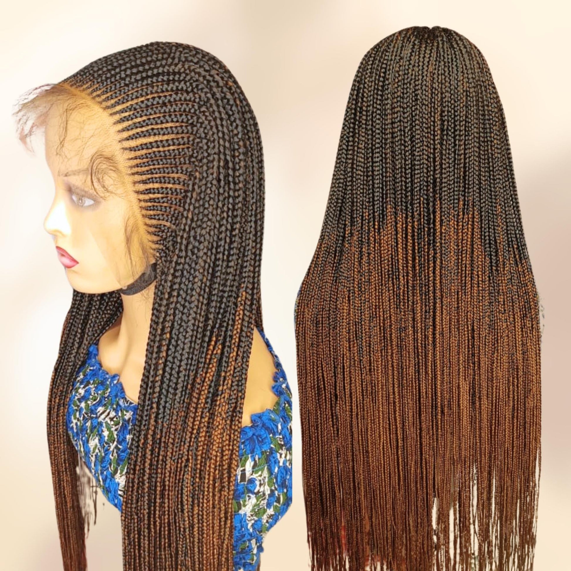Braided Wigs for Black Women Fulani Braided Wig – Ghana Weave Tribal Box Braids – Lace Frontal – product image 1