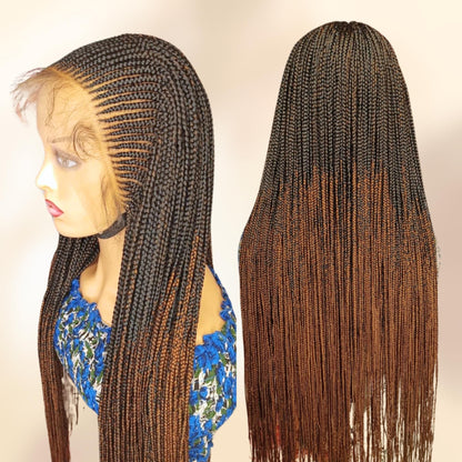 Braided Wigs for Black Women Fulani Braided Wig – Ghana Weave Tribal Box Braids – Lace Frontal – product image 1