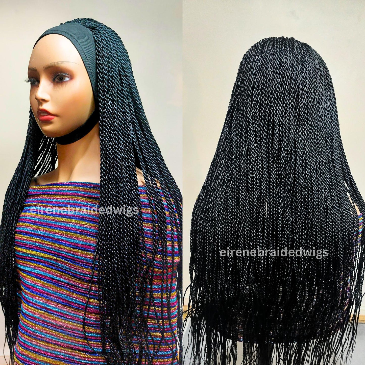 Braided twist headband wig for black women