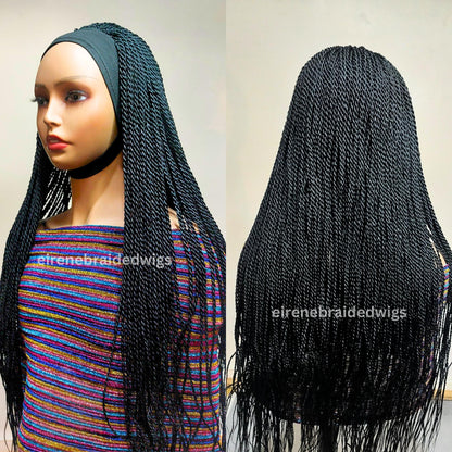 Braided twist headband wig for black women