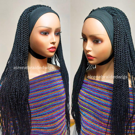 Braided twist headband wig for black women