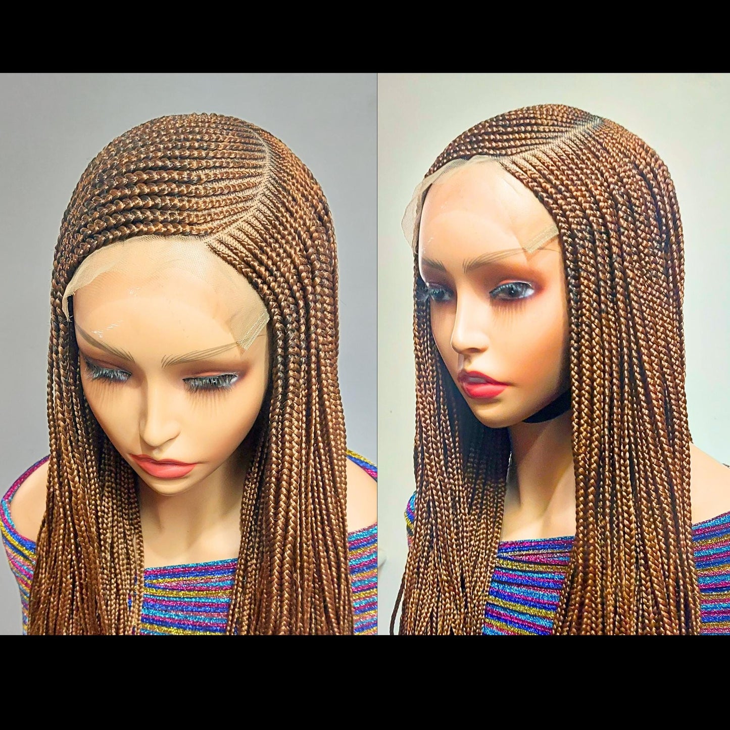 Fulani conrow c-cut Braided Wig For Black Women