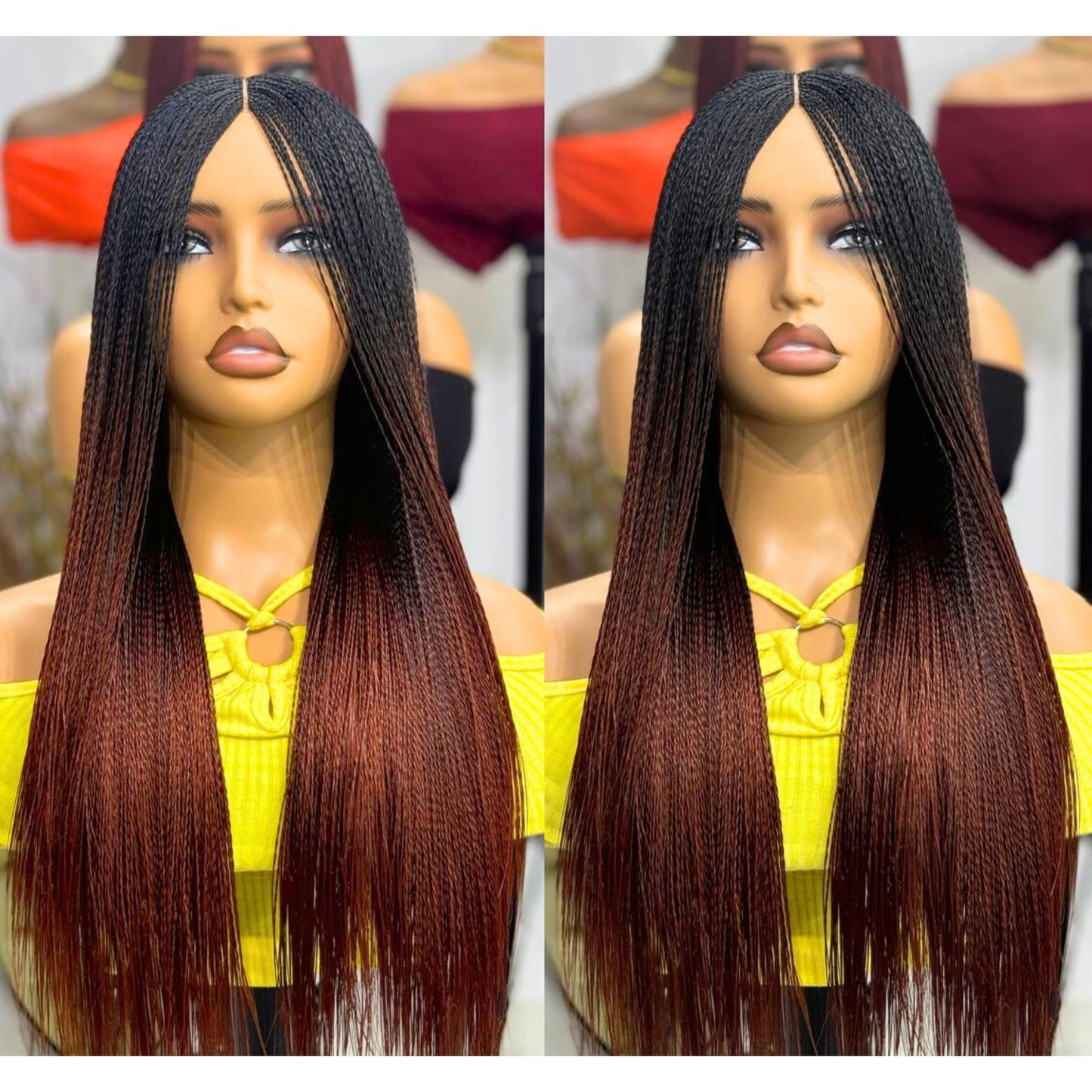 30in Silky Bone Straight Braid Wig, Lightweight Long Single Knotles