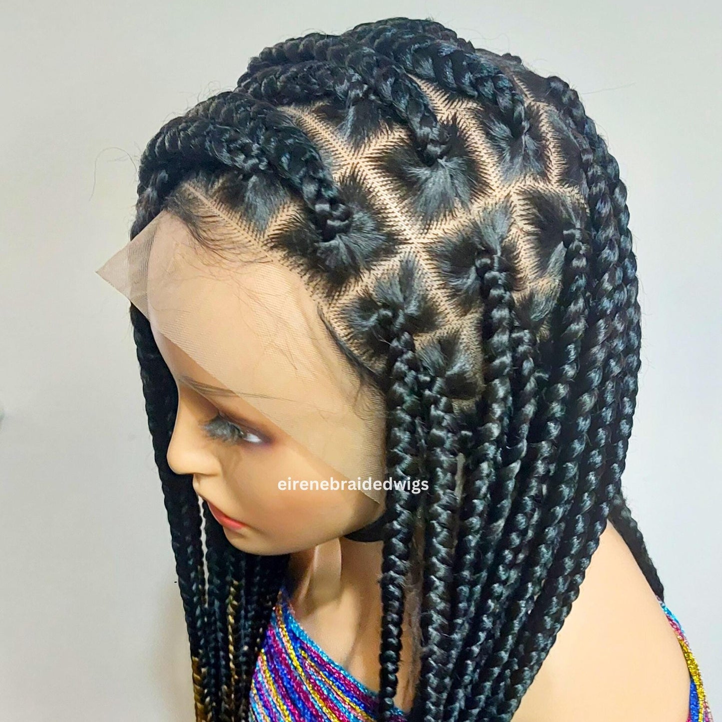 Braided Wigs for Black Women Knotless Box Braided Wig – Jumbo Braids – Baby Hair – Full Lace – 30in – product image 6