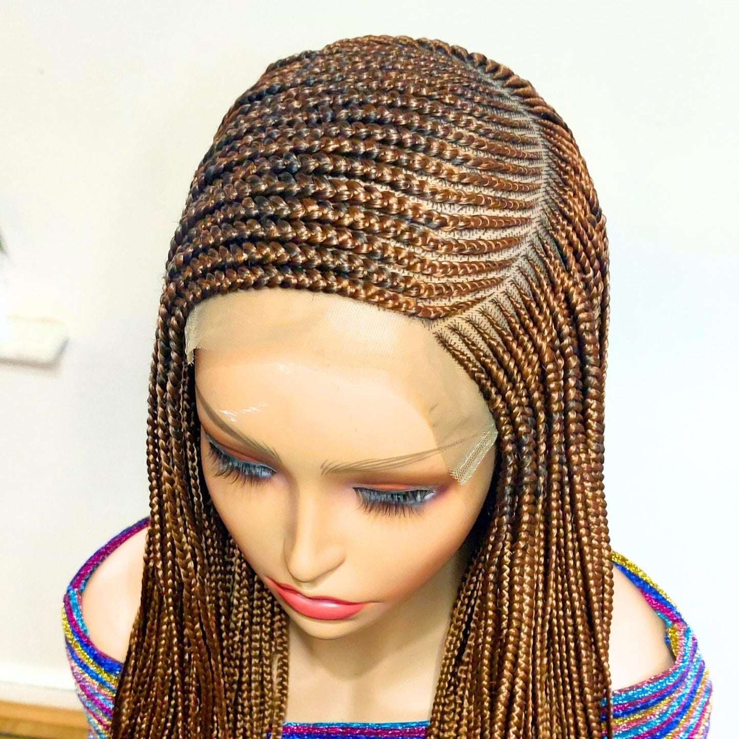 Fulani conrow c-cut Braided Wig For Black Women