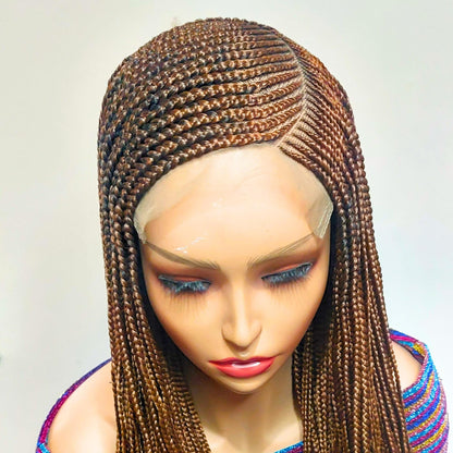 Fulani conrow c-cut Braided Wig For Black Women