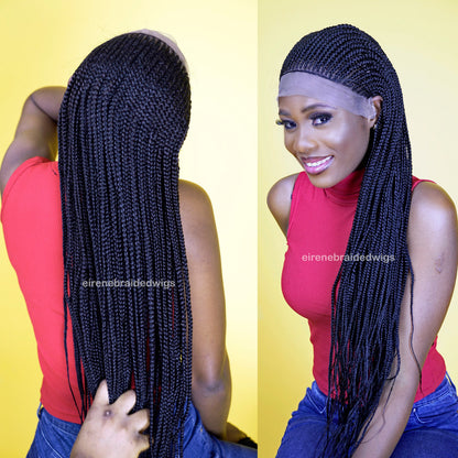 Braided Wigs for Black Women Fulani Braided Wig – Ghana Weave Tribal Box Braids – Lace Frontal – product image 1