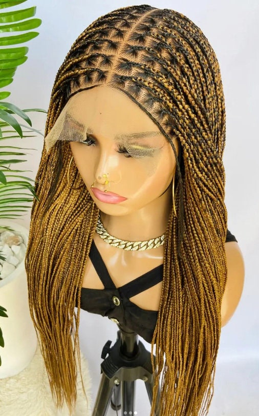 Braided Wigs for Black Women Knotless Box Braided Wig – Full Lace Frontal – Human Hair Blend – product image 1