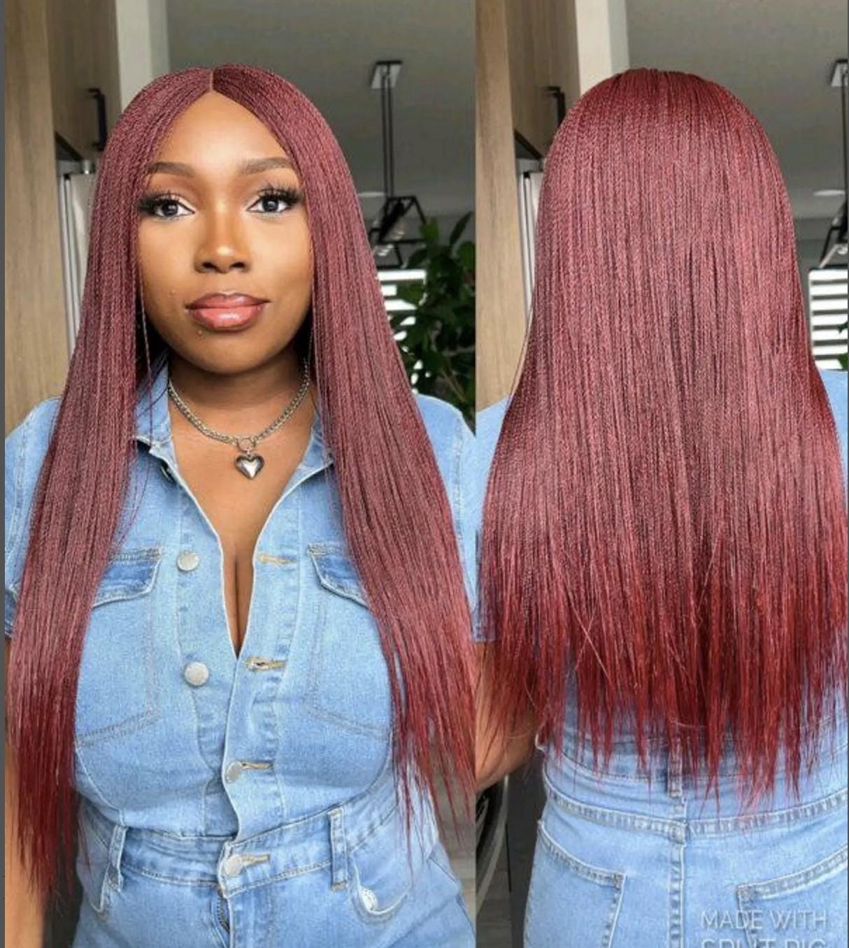Braided Wigs for Black Women 30 Inch Micro Twist Wig – Human Hair Lace Closure Nano Braids – product image 3