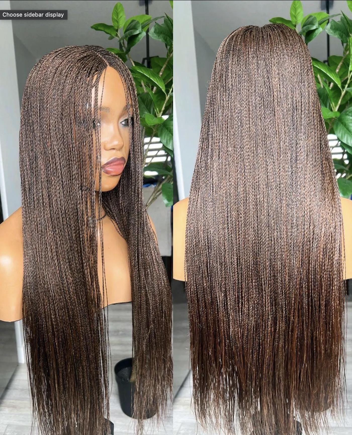 Braided Wigs for Black Women 30 Inch Micro Twist Wig – Human Hair Lace Closure Nano Braids – product image 5