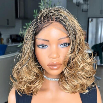 Braided Wigs for Black Women 16in Knotless Spanish Curls Braided Wig – Lace Frontal Box Braids – product image 10