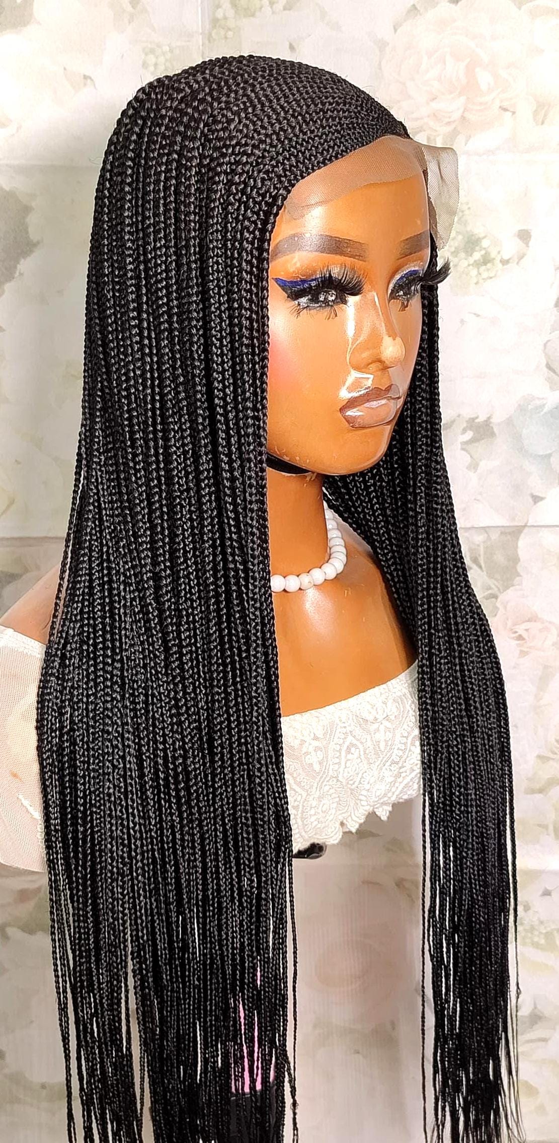 Lace Frontal C-cut Fulani Conrow Braided Wig For Black Women
