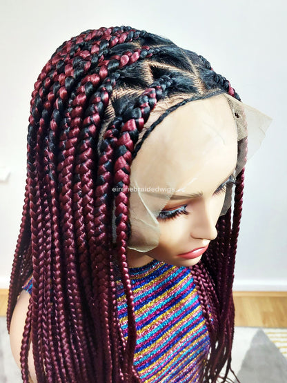 Braided Wigs for Black Women Knotless Box Braided Wig – Long Jumbo Braids – 13x6 Lace Frontal – product image 1