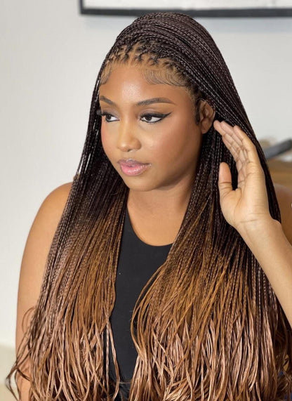 Braided Wigs for Black Women 28" Spanish Curls Braided Wig – Human Hair Lace Front – product image 3