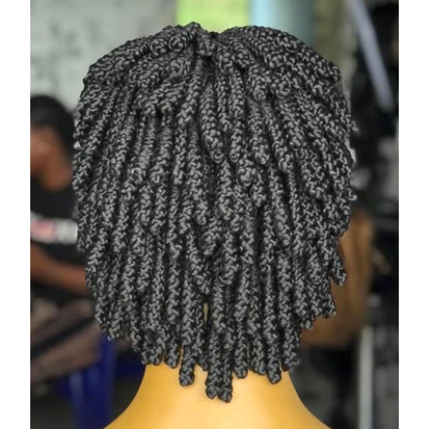 Braided Wigs for Black Women Bantu Knots Braided Bob Wig – Lightweight Lace Front Wig – product image 3