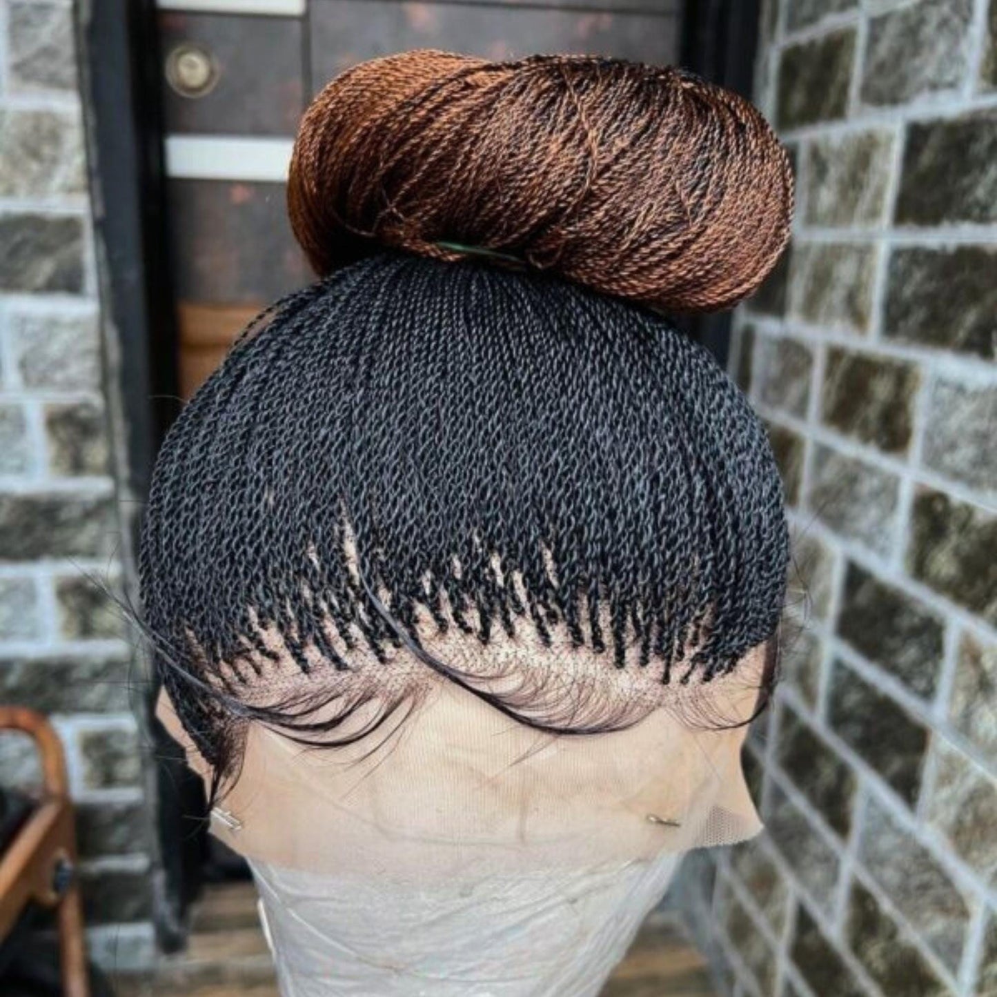 Full Lace Needle Size Micro twist wig, Nano Braids Twist Human Hair Million Braids