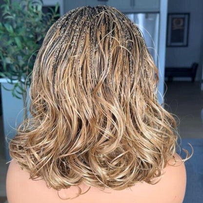 Braided Wigs for Black Women 16in Knotless Spanish Curls Braided Wig – Lace Frontal Box Braids – product image 9
