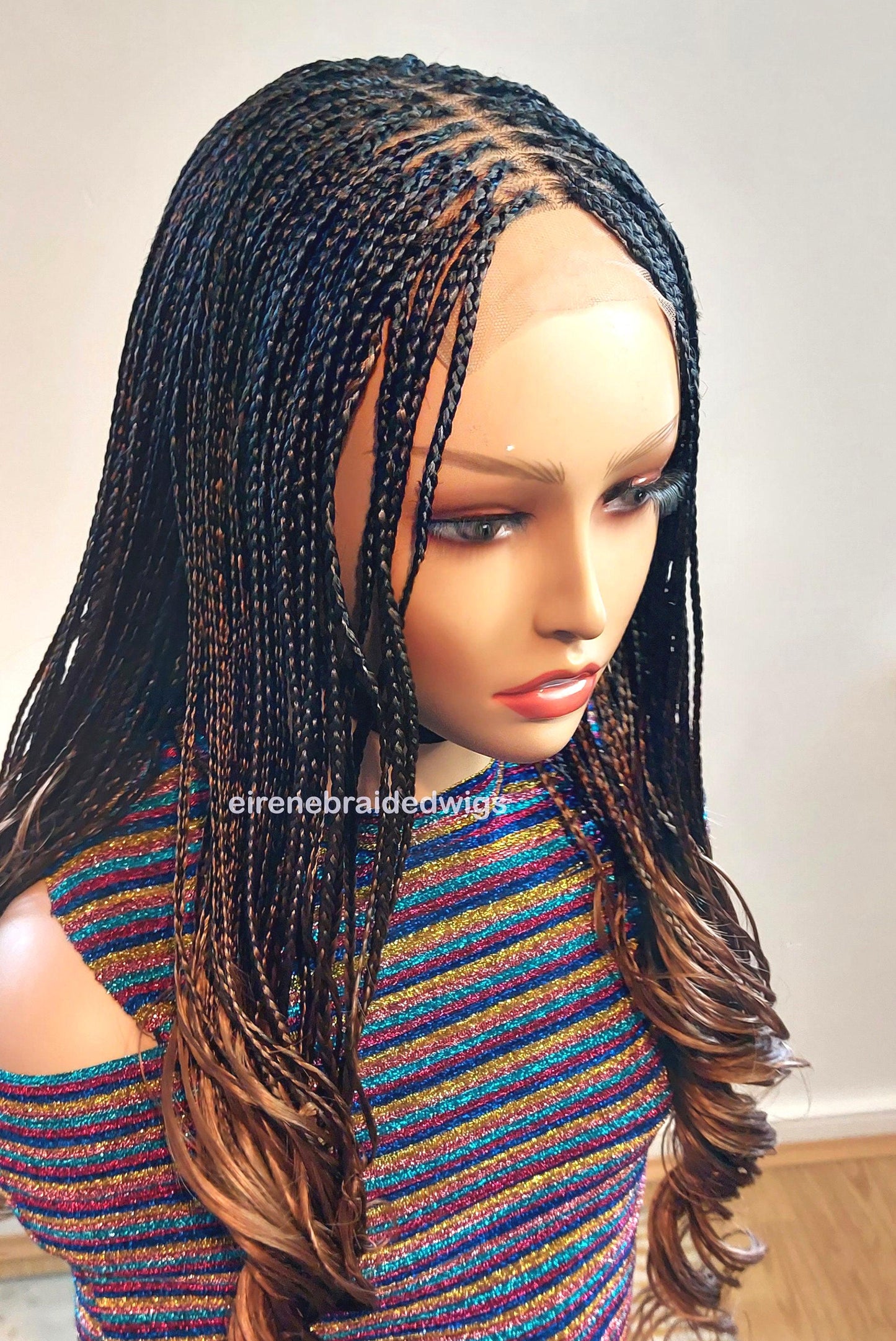 Braided Wigs for Black Women Spanish Curl Knotless Box Braids Wig – 4x4 Lace Closure – product image 2
