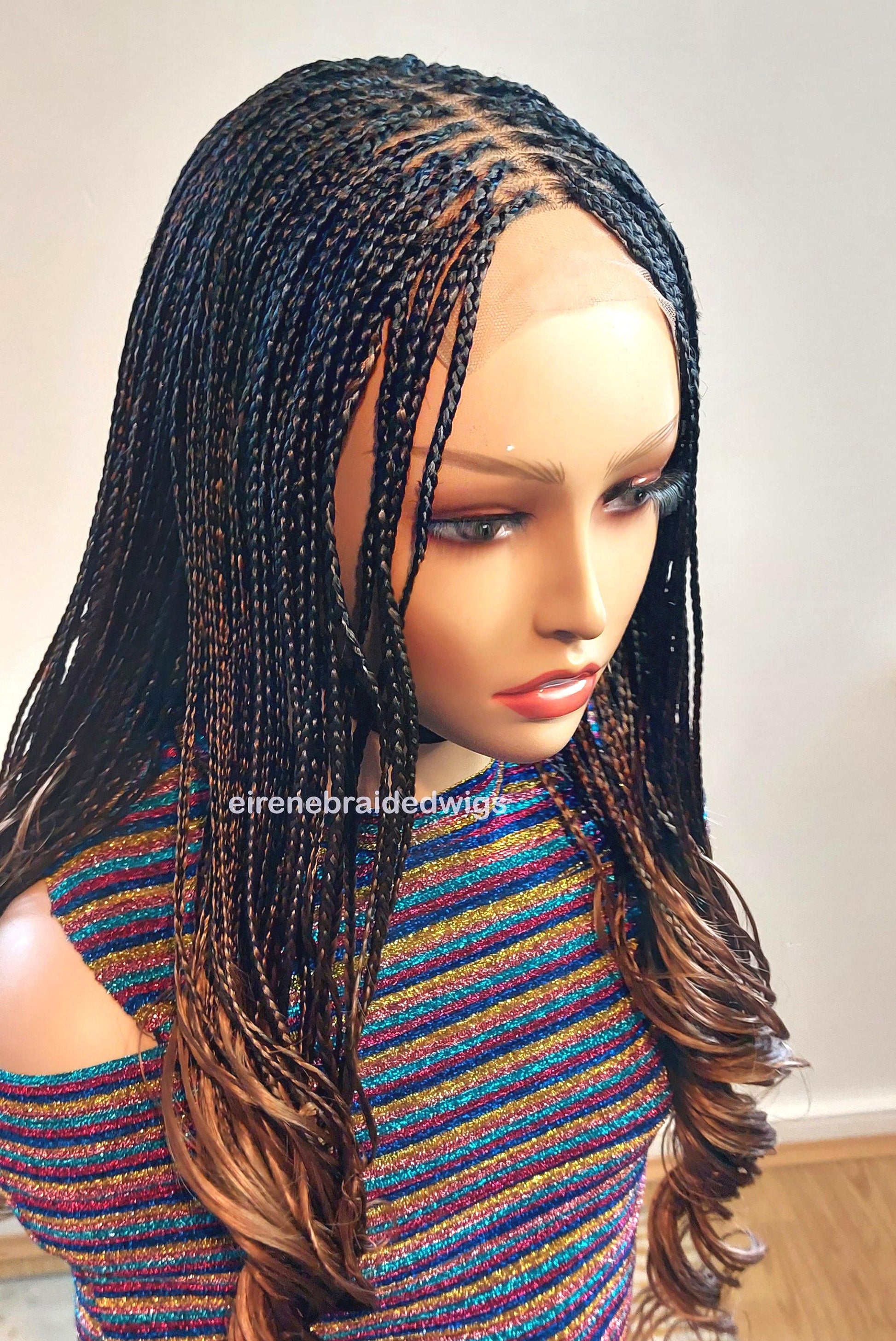 Braided Wigs for Black Women Spanish Curl Knotless Box Braids Wig – 4x4 Lace Closure – product image 2
