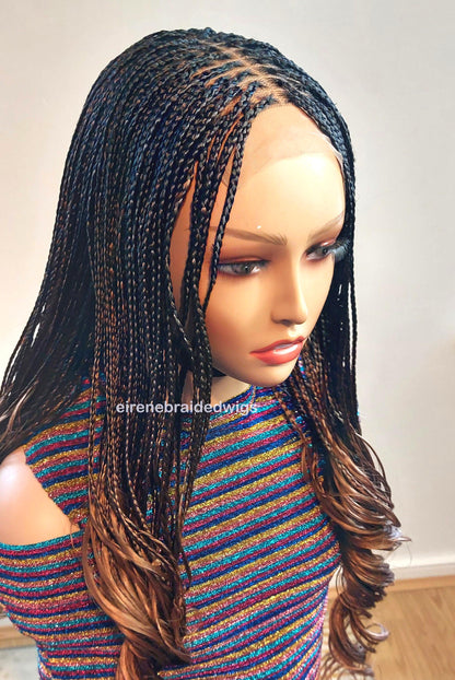 Braided Wigs for Black Women Spanish Curl Knotless Box Braids Wig – 4x4 Lace Closure – product image 2