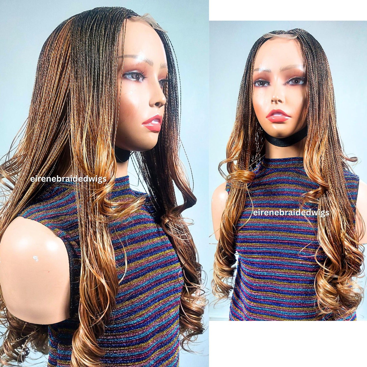 Braided Wigs for Black Women Knotless Braid Wig – Spanish Curls – Nano Twist – Human Hair Lace Front – product image 10