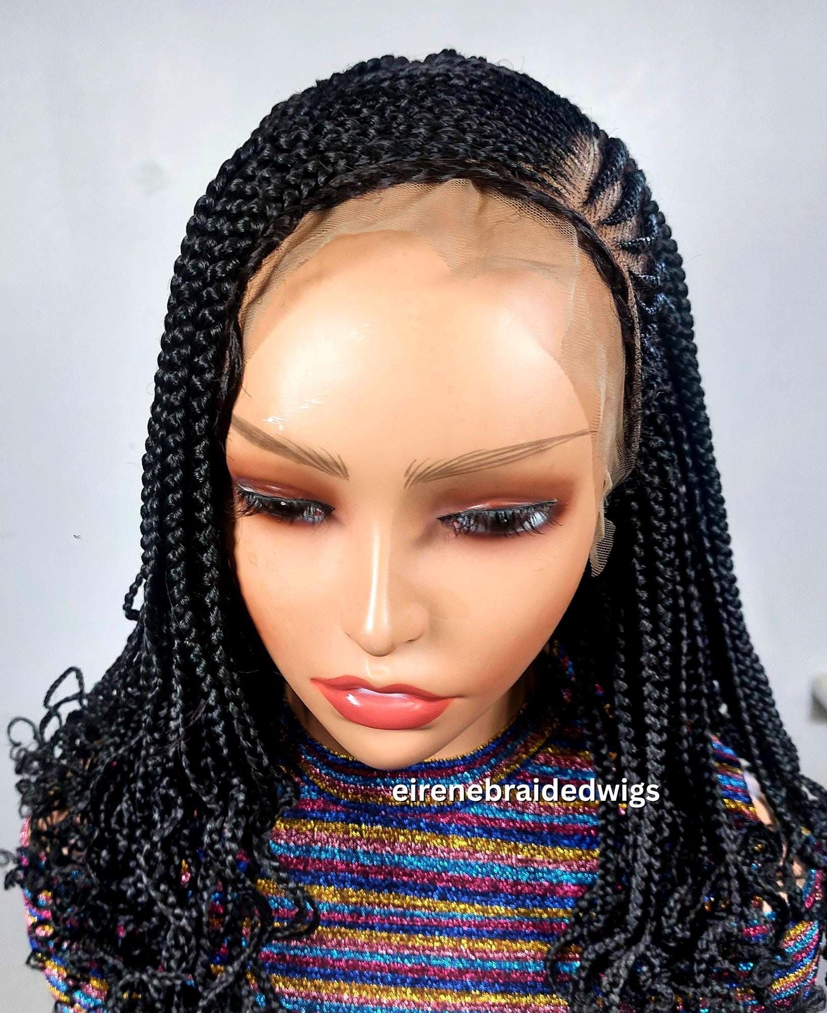 Braided Wigs for Black Women Bob Braided Wig – 12-Inch Lace Frontal Human Hair - Black Box Braids – product image 4