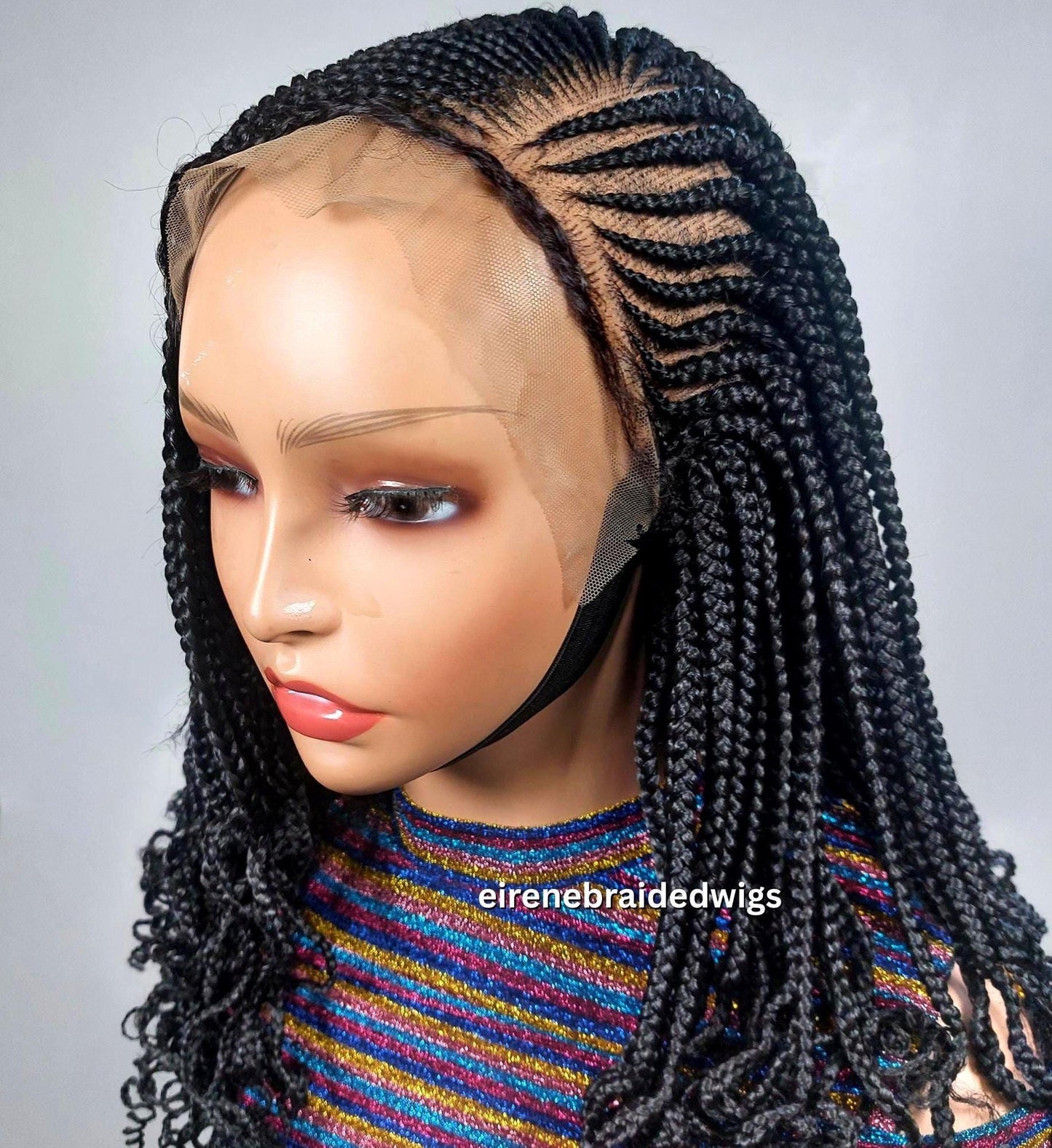 Braided Wigs for Black Women Bob Braided Wig – 12-Inch Lace Frontal Human Hair - Black Box Braids – product image 1