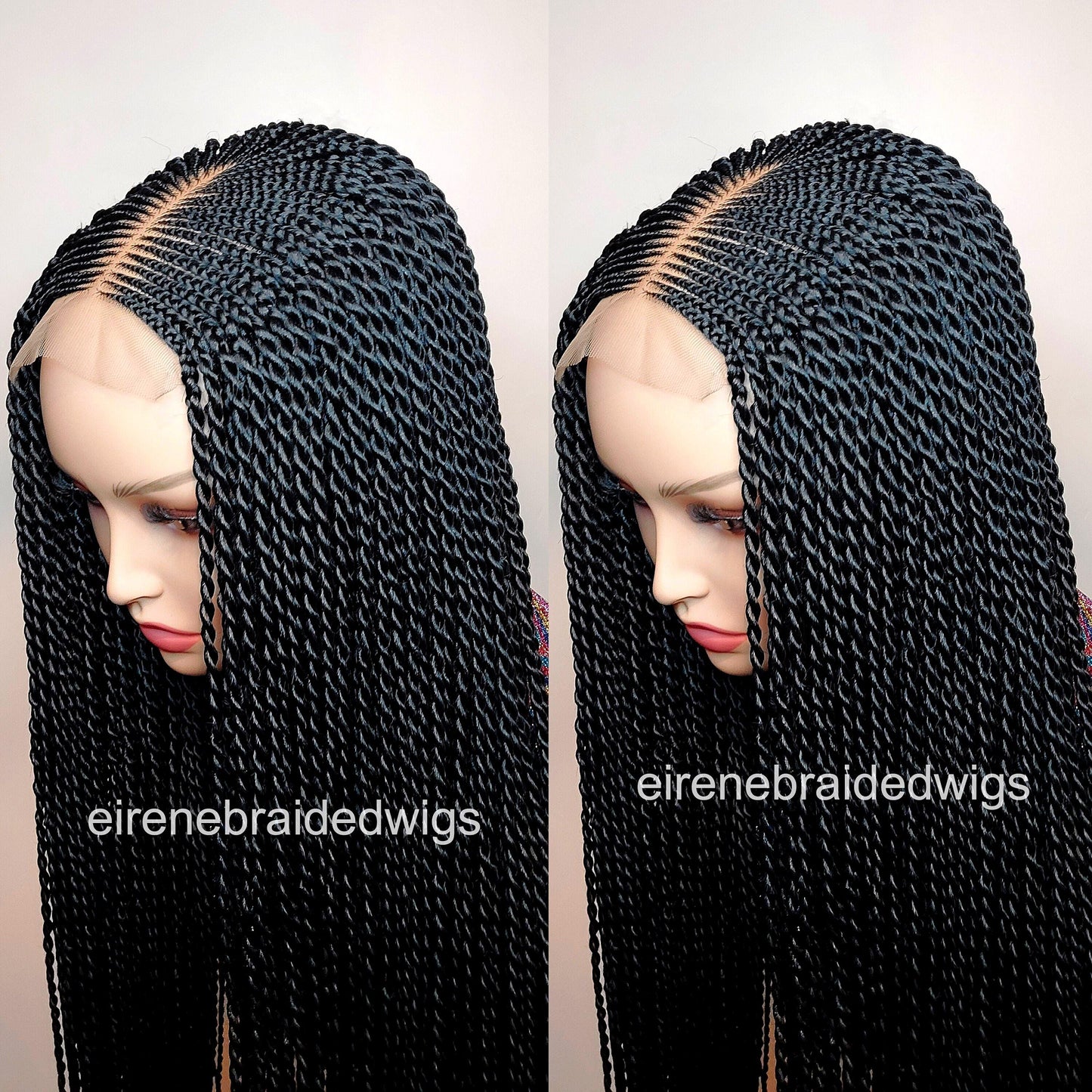 Braided Wigs for Black Women Fulani Cornrow Braided Wig – Lace Closure Micro Twist Bob – product image 5