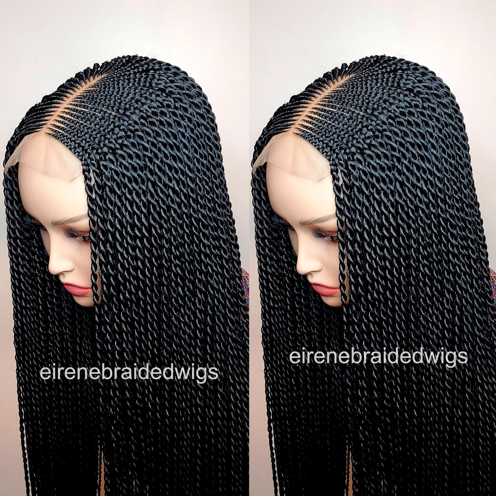 Braided Wigs for Black Women Fulani Cornrow Braided Wig – Lace Closure Micro Twist Bob – product image 5