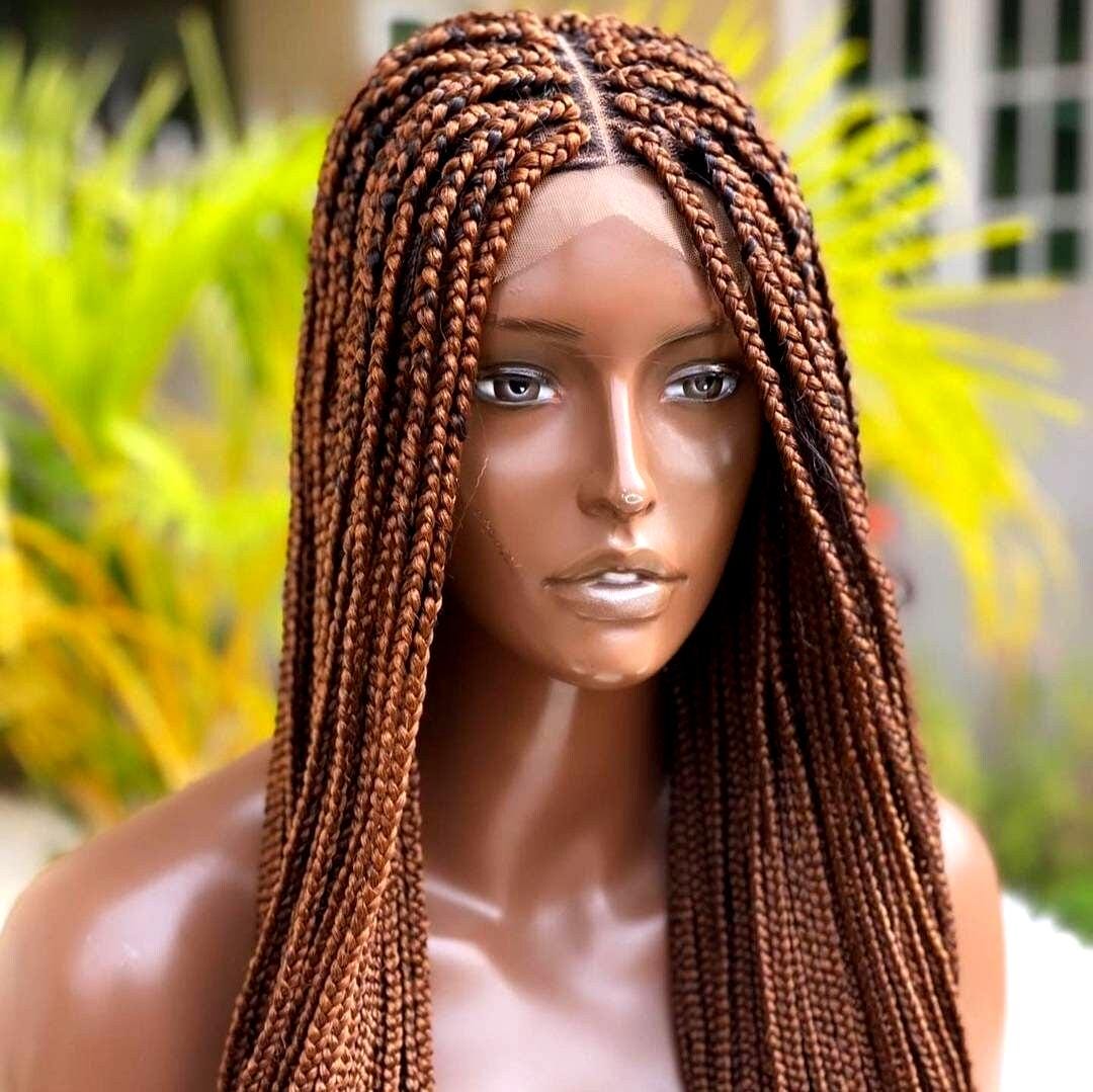 Braided Wigs for Black Women Long Box Braids Wig – Black Braided Lace Closure Wig – product image 2