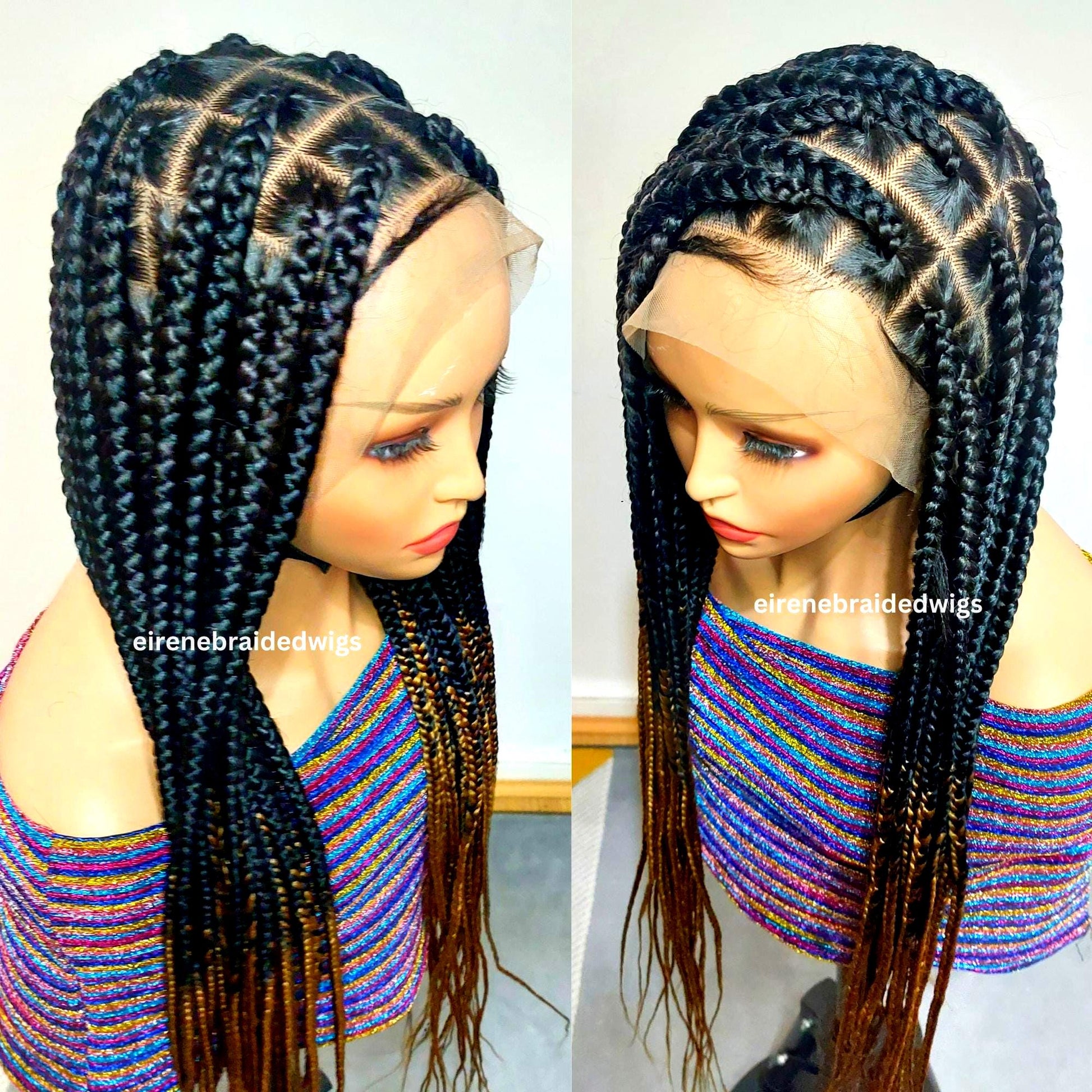 Braided Wigs for Black Women Knotless Box Braided Wig – Jumbo Braids – Baby Hair – Full Lace – 30in – product image 1
