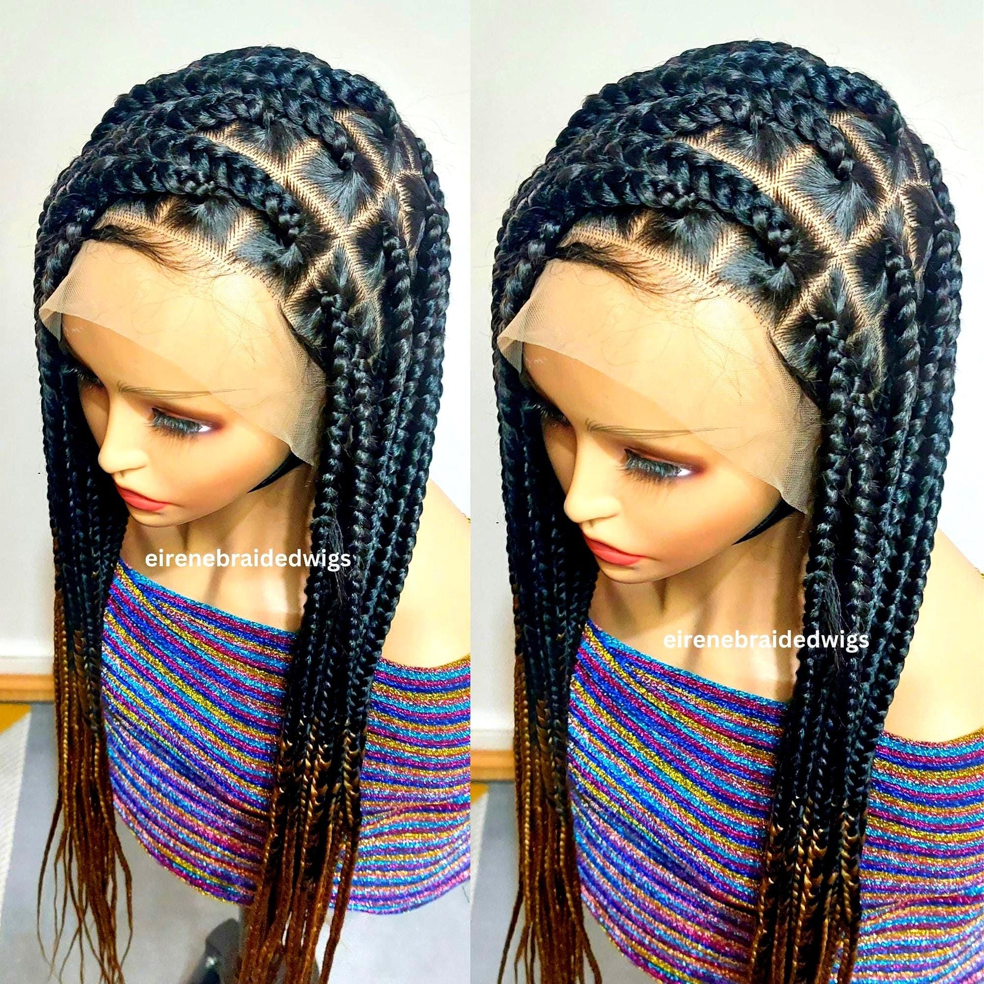 Braided Wigs for Black Women Knotless Box Braided Wig – Jumbo Braids – Baby Hair – Full Lace – 30in – product image 2