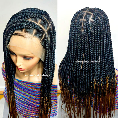 Braided Wigs for Black Women Knotless Box Braided Wig – Jumbo Braids – Baby Hair – Full Lace – 30in – product image 3