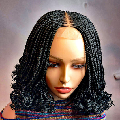 Braided Wigs for Black Women Braided Wig – Short Bob Lace Closure – Spanish Curls – product image 1