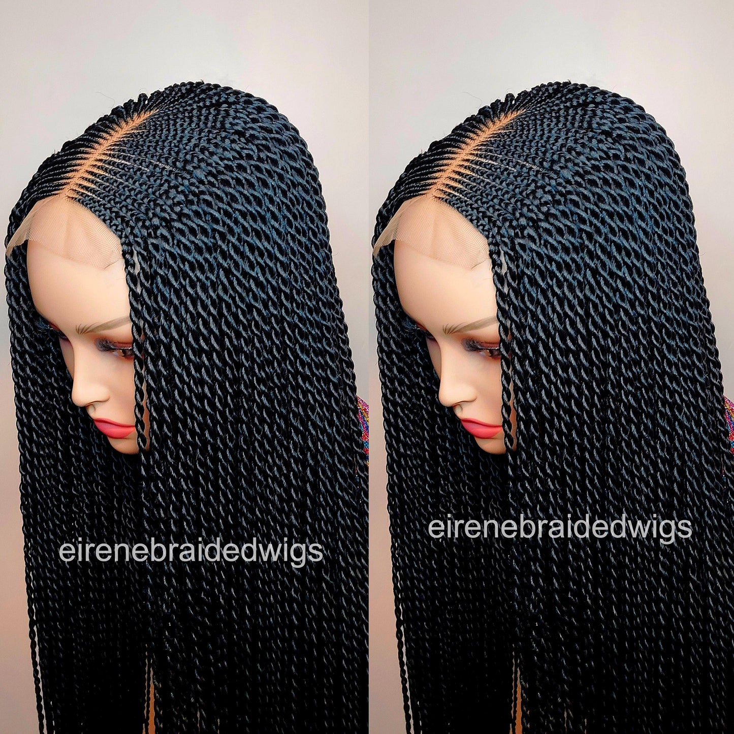 Braided Wigs for Black Women Full Lace Braided Wig – Fulani Cornrow – Micro Twist – Human Hair Bob – product image 6