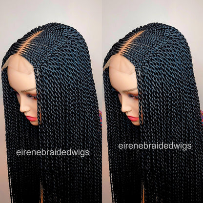 Braided Wigs for Black Women Full Lace Braided Wig – Fulani Cornrow – Micro Twist – Human Hair Bob – product image 6
