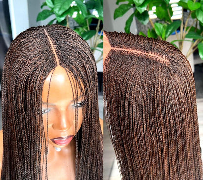Braided Wigs for Black Women 26 Inch Micro Twist Wig – Nano Braids Human Hair Lace Closure – product image 2