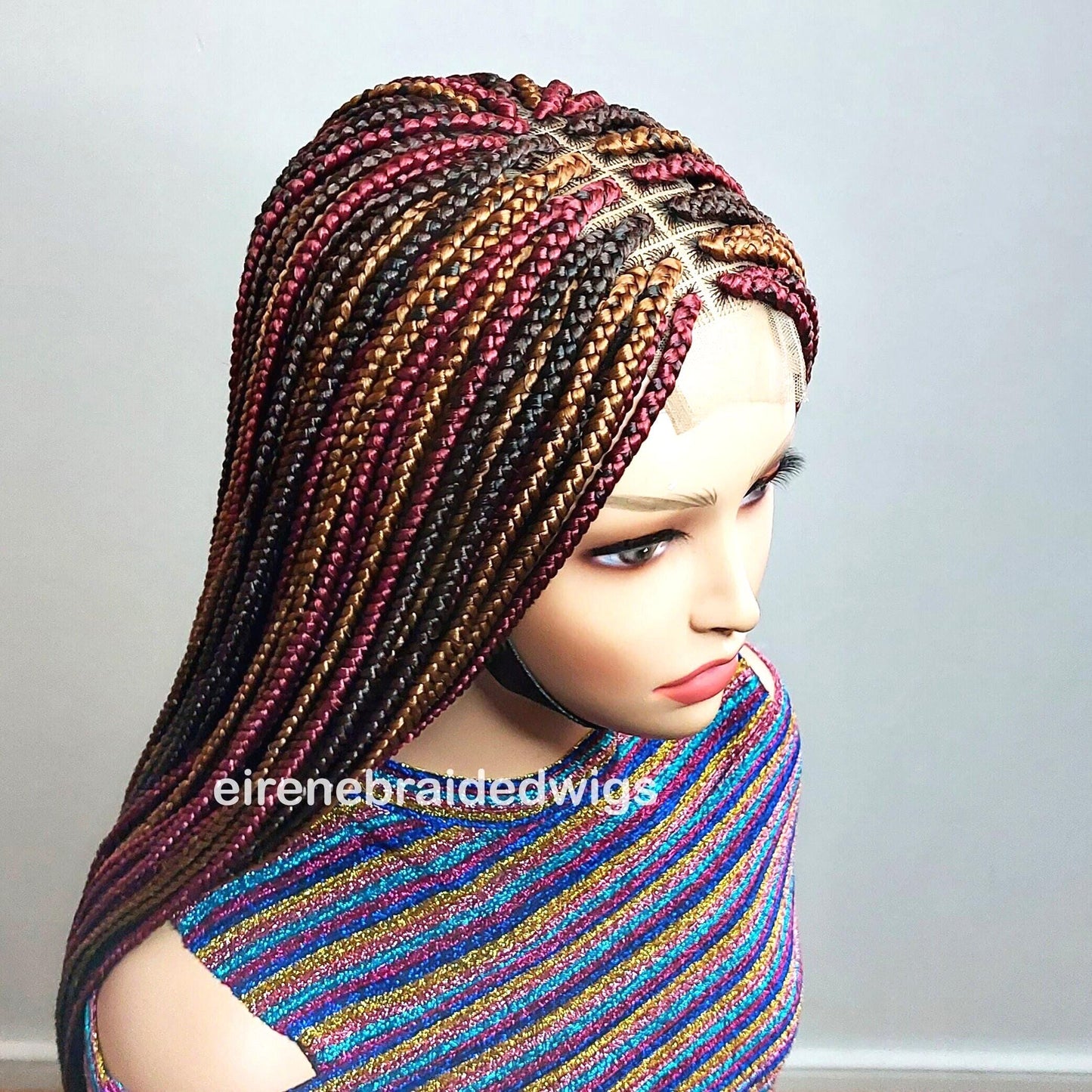 Braided Wigs for Black Women Long Box Braids Wig – 4-Color Lace Closure – Knotless Braids – product image 1