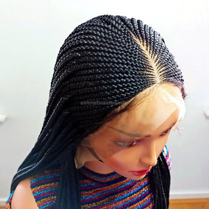 Braided Wigs for Black Women 30 Inch Braided Wig – Black Women's Lace Frontal Cornrow Wig – product image 1