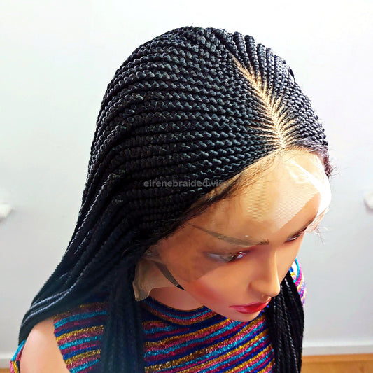 Braided Wigs for Black Women 30 Inch Braided Wig – Black Women's Lace Frontal Cornrow Wig – product image 1