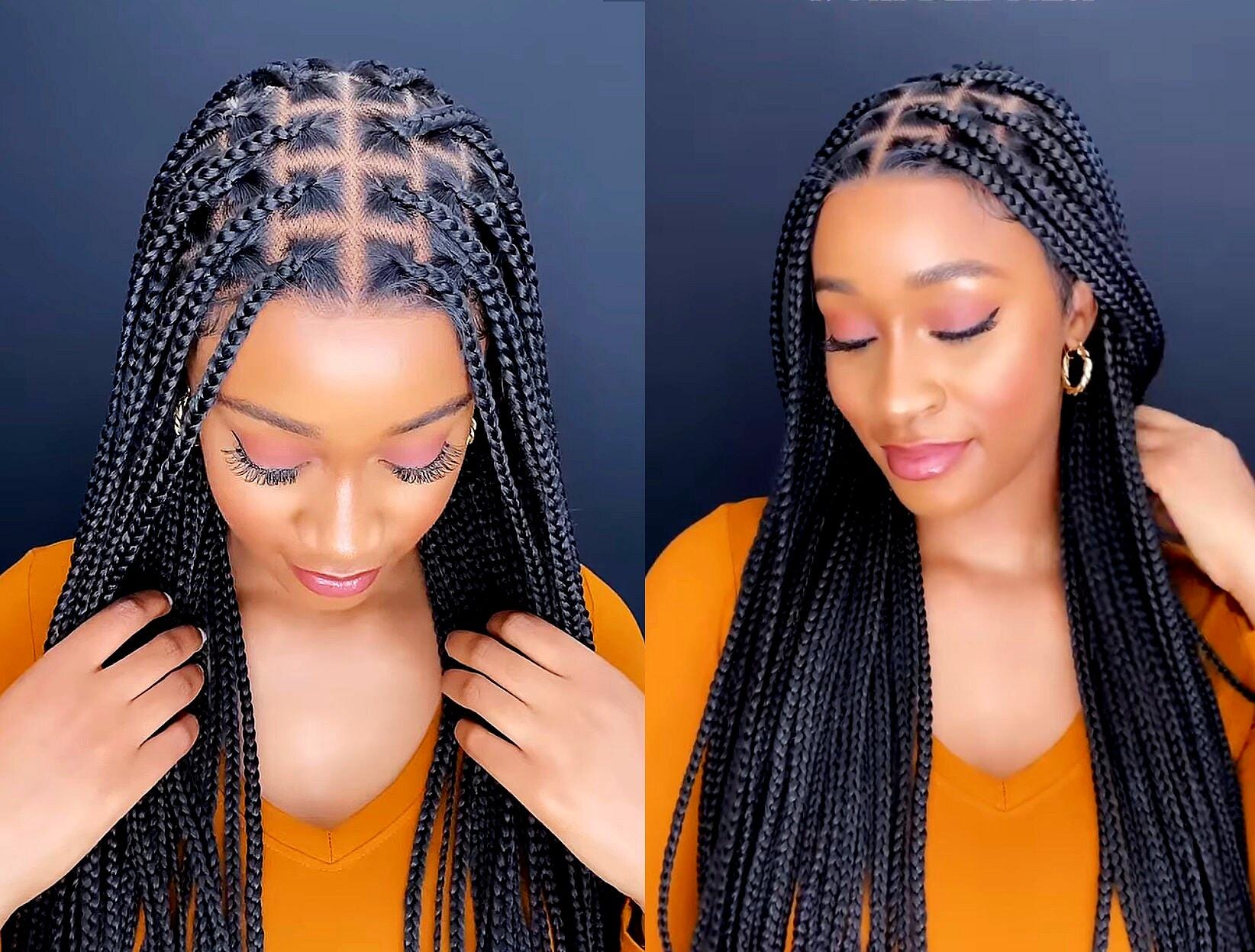 Braided Wigs for Black Women Knotless Box Braid Wig – Full Lace Frontal – Long Braided Hair – product image 1
