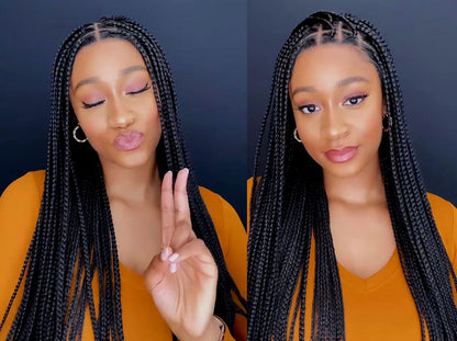 Braided Wigs for Black Women Knotless Box Braid Wig – Full Lace Frontal – Long Braided Hair – product image 2